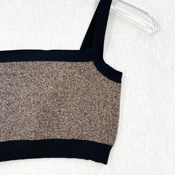 NUDE LUCY ACTIVE Knit Crop Top Womens Small Granite Black Shirt Workout NWT - Picture 8 of 16